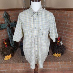 Duluth Trading Co. Vented Fishing Shirt Size XL Yellow Plaid